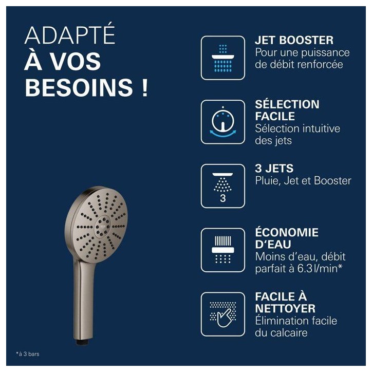 Douchette - GROHE - Vitalio Joy+ 120 - 3 jets