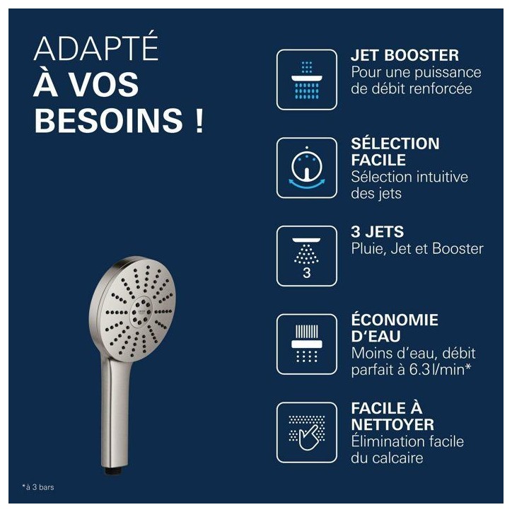 Douchette - GROHE - Vitalio Joy+ 120 - 3 jets