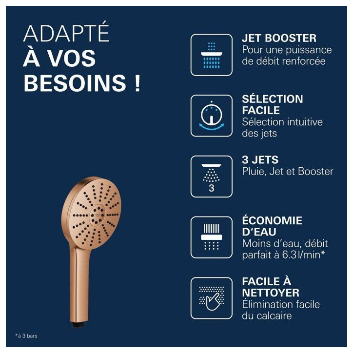 Douchette - GROHE - Vitalio Joy+ 120 - 3 jets