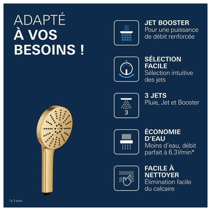 Douchette - GROHE - Vitalio Joy+ 120 - 3 jets