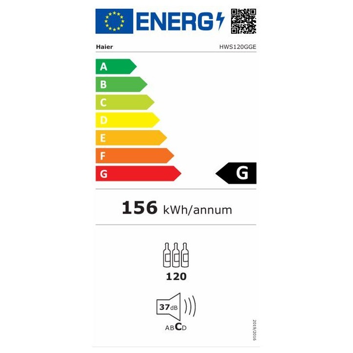 Cave a vin de vieillissement - HAIER HWS120GGE - 120 bouteilles - Pose libre - 127 x 59,7 x 59,4cm - Noir Cave a vin de vieillissement - HAIER HWS120GGE - 120 bouteilles - Pose libre - 127 x 59,7 x 59,4cm - Noir