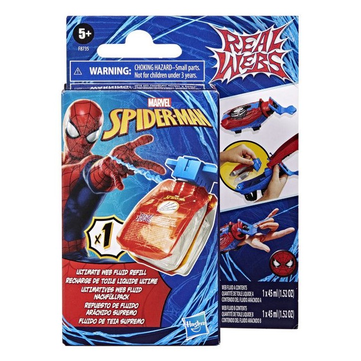 Spiderman Recharge de Toile Liquide Ultime, Jouet de Déguisement, Enfants Des 5 Ans, Accessoire, Marvel Spider-Man Real Webs