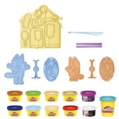 Play-Doh Bluey se déguise, Coffret avec 11 pots de pâte a modeler Bluey et a sa soeur Bingo, des 3 ans