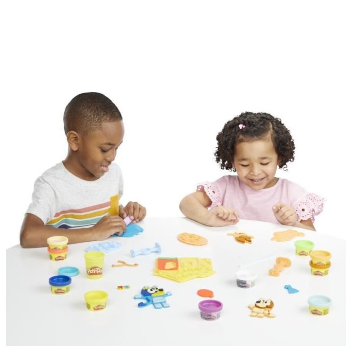 Play-Doh Bluey se déguise, Coffret avec 11 pots de pâte a modeler Bluey et a sa soeur Bingo, des 3 ans Play-Doh Bluey se déguise, Coffret avec 11 pots de pâte a modeler Bluey et a sa soeur Bingo, des 3 ans