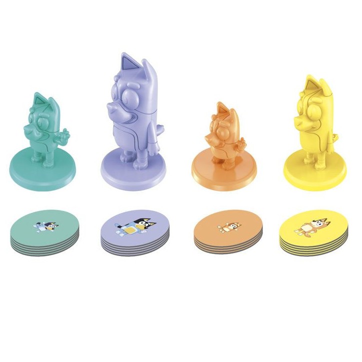 Monopoly Junior : édition Bluey, jeu de plateau pour enfants, des 5 ans, pour pions Bluey, Bingo, Papa et Maman
