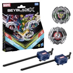 Beyblade X Miles Morales 1-60GN contre Green Goblin 9-80HT, 2 toupies
