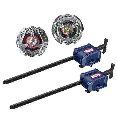 Beyblade X Miles Morales 1-60GN contre Green Goblin 9-80HT, 2 toupies de compétition Takara Tomy, 2 lanceurs, des 8 ans