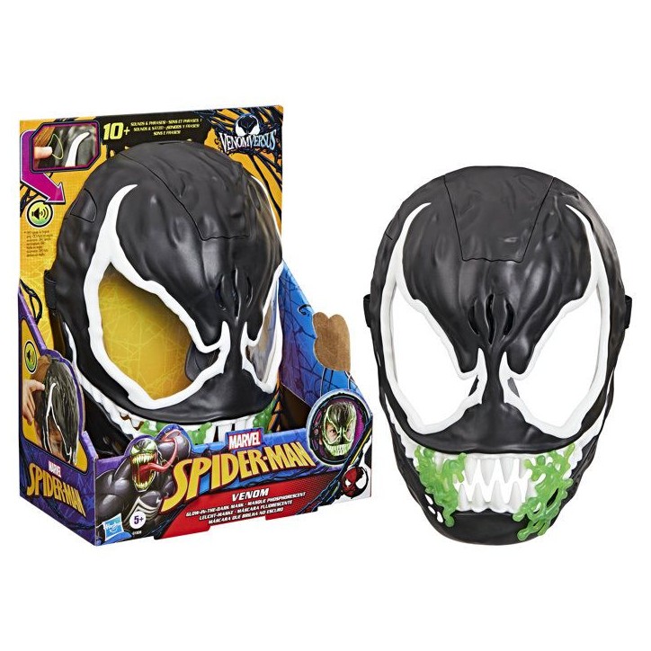 Masque Venom Phosphorescent, Jouet de déguisement de Super Héro, Marvel Spider-Man VenomVersus, Des 5 ans