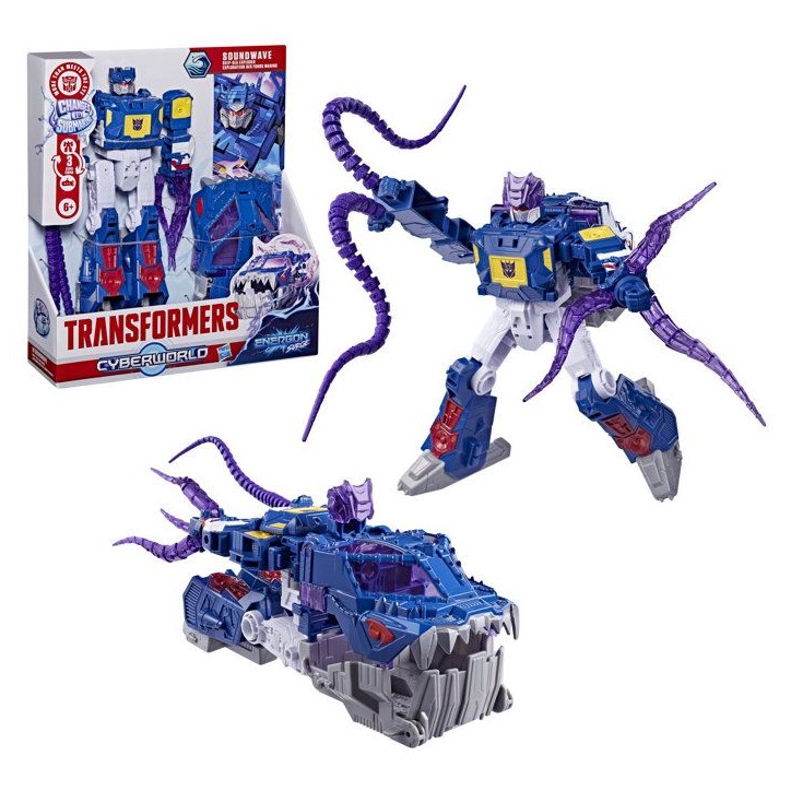 Figurine Explorateur des fonds marins Soundwave de 22,5 cm, conversion rapide au mode sous-marin, Transformers CYBERWORLD Energ Figurine Explorateur des fonds marins Soundwave de 22,5 cm, conversion rapide au mode sous-marin, Transformers CYBERWORLD Energ