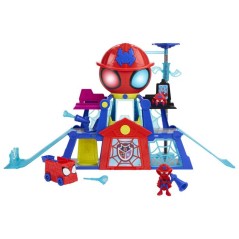 Spidey QG Rescue-Webs, coffret avec véhicule et figurines de 7,5 cm,