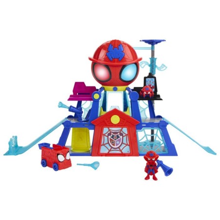 Spidey QG Rescue-Webs, coffret avec véhicule et figurines de 7,5 cm,