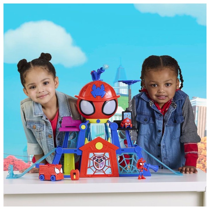 Spidey QG Rescue-Webs, coffret avec véhicule et figurines de 7,5 cm, jouets de super-héros pour enfants, des 3 ans Spidey QG Rescue-Webs, coffret avec véhicule et figurines de 7,5 cm, jouets de super-héros pour enfants, des 3 ans