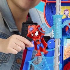 Spidey QG Rescue-Webs, coffret avec véhicule et figurines de 7,5 cm,