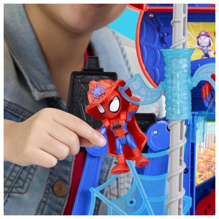 Spidey QG Rescue-Webs, coffret avec véhicule et figurines de 7,5 cm, jouets de super-héros pour enfants, des 3 ans Spidey QG Rescue-Webs, coffret avec véhicule et figurines de 7,5 cm, jouets de super-héros pour enfants, des 3 ans