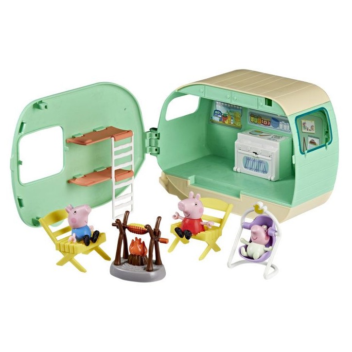 Peppa Pig La caravane des trois petits cochons, coffret de 3 figurines avec Bébé Evie, jouets préscolaires pour enfants, des Peppa Pig La caravane des trois petits cochons, coffret de 3 figurines avec Bébé Evie, jouets préscolaires pour enfants, des