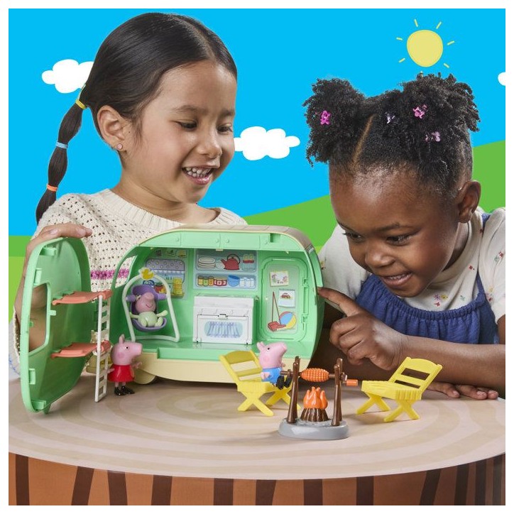 Peppa Pig La caravane des trois petits cochons, coffret de 3 figurines avec Bébé Evie, jouets préscolaires pour enfants, des Peppa Pig La caravane des trois petits cochons, coffret de 3 figurines avec Bébé Evie, jouets préscolaires pour enfants, des