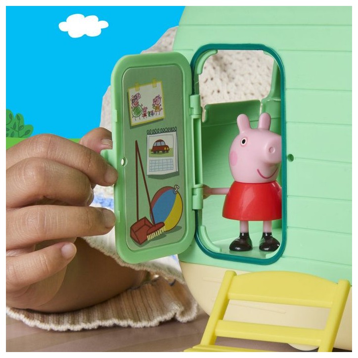 Peppa Pig La caravane des trois petits cochons, coffret de 3 figurines avec Bébé Evie, jouets préscolaires pour enfants, des Peppa Pig La caravane des trois petits cochons, coffret de 3 figurines avec Bébé Evie, jouets préscolaires pour enfants, des