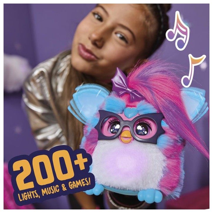 Furby Vibes Framboise bleue, peluche électronique interactive pour filles et garçons, des 6 ans Furby Vibes Framboise bleue, peluche électronique interactive pour filles et garçons, des 6 ans