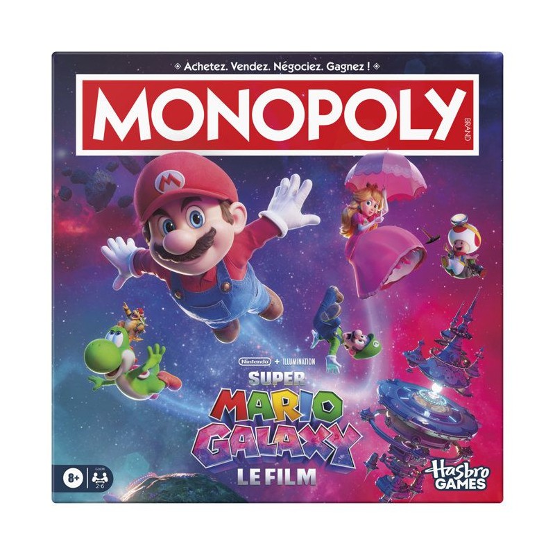Monopoly Super Mario Galaxy Le Film, jeu de plateau I jeu familial amu
