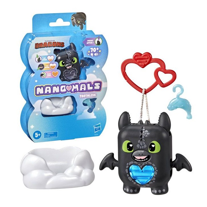 Nano-mals Dragons Krokmou, compagnon électronique, plus de 70 réactions, pour enfants, des 5 ans Nano-mals Dragons Krokmou, compagnon électronique, plus de 70 réactions, pour enfants, des 5 ans