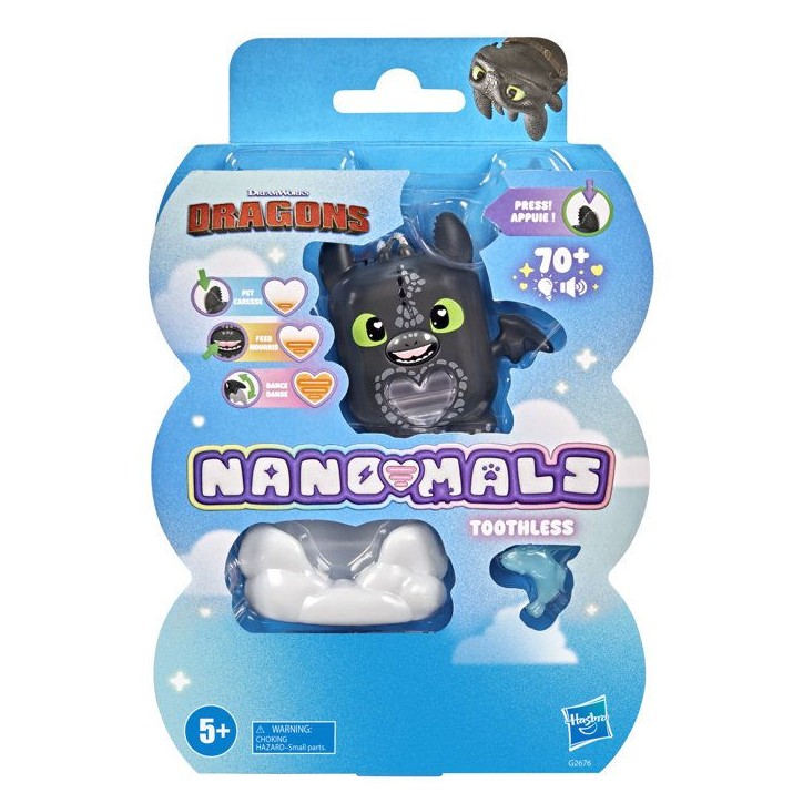 Nano-mals Dragons Krokmou, compagnon électronique, plus de 70 réactions, pour enfants, des 5 ans Nano-mals Dragons Krokmou, compagnon électronique, plus de 70 réactions, pour enfants, des 5 ans