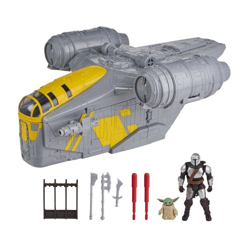 Véhicule Mandalorian Razor Crest et coffret 2-en-1 de 35 cm et figur