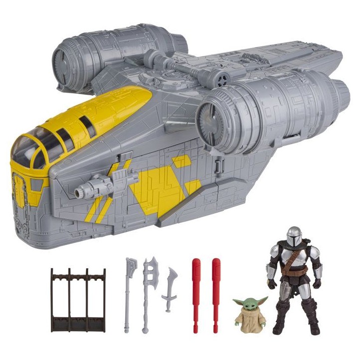 Véhicule Mandalorian Razor Crest et coffret 2-en-1 de 35 cm et figurines Mandalorien et Grogu, jouets pour enfants, des 4 ans Véhicule Mandalorian Razor Crest et coffret 2-en-1 de 35 cm et figurines Mandalorien et Grogu, jouets pour enfants, des 4 ans