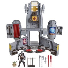 Véhicule Mandalorian Razor Crest et coffret 2-en-1 de 35 cm et figurines Mandalorien et Grogu, jouets pour enfants, des 4 ans