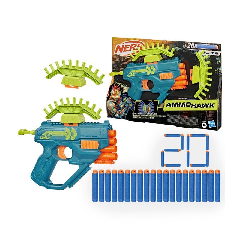 Nerf Rebel Ops Ammohawk, blaster avec 2 accessoires et 20 fléchette