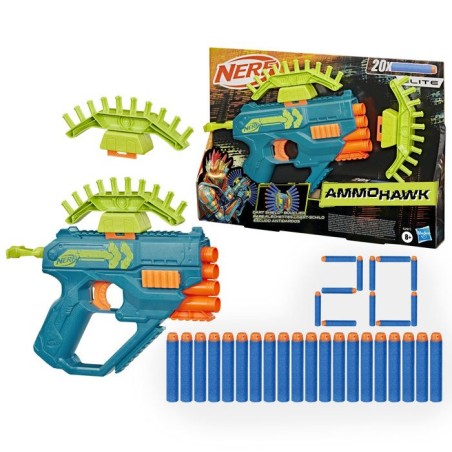 Nerf Rebel Ops Ammohawk, blaster avec 2 accessoires et 20 fléchette