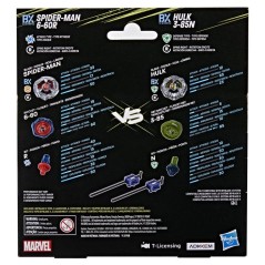 Beyblade X et Marvel, Spider-Man 6-60R contre Hulk 3-85N, 2 toupies d