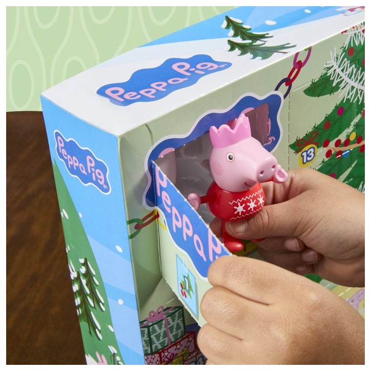 Peppa Pig Calendrier de l'Avent de Peppa et Evie, compte a rebours festif avec 24 surprises, inclut 2 figurines, jouets présc Peppa Pig Calendrier de l'Avent de Peppa et Evie, compte a rebours festif avec 24 surprises, inclut 2 figurines, jouets présc
