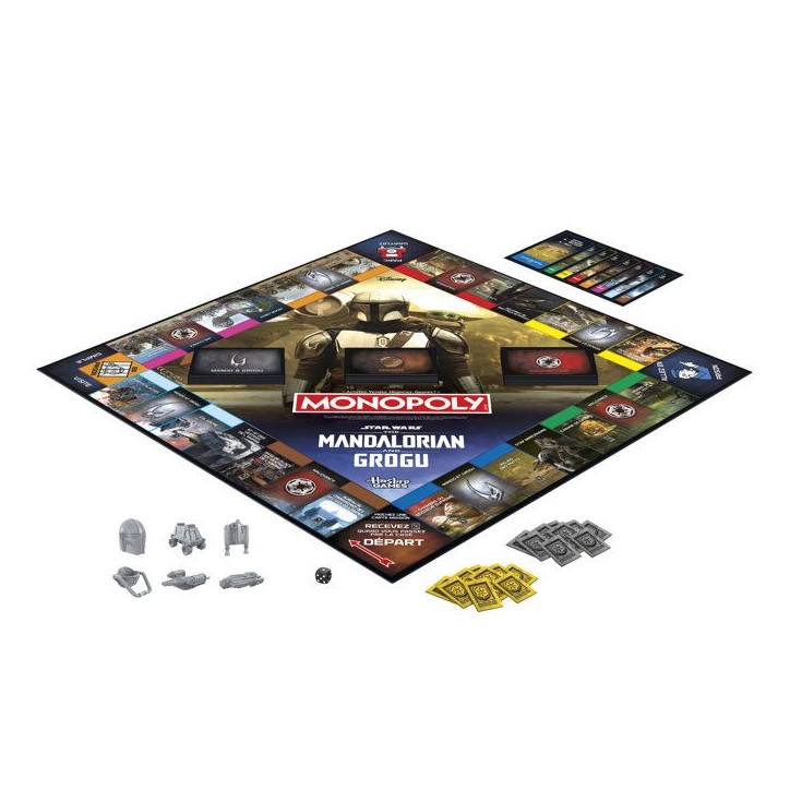 Monopoly The Mandalorian and Grogu, jeu de plateau, inspiré du film, jeu familial pour enfants et adultes, 2 a 6 joueurs, des