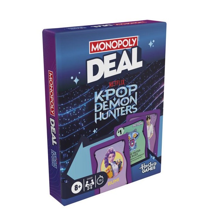 Monopoly Deal : KPop Demon Hunters, jeu de cartes familial pour enfants, préados, ados et adultes - 2 a 5 joueurs - 15 min. Monopoly Deal : KPop Demon Hunters, jeu de cartes familial pour enfants, préados, ados et adultes - 2 a 5 joueurs - 15 min.