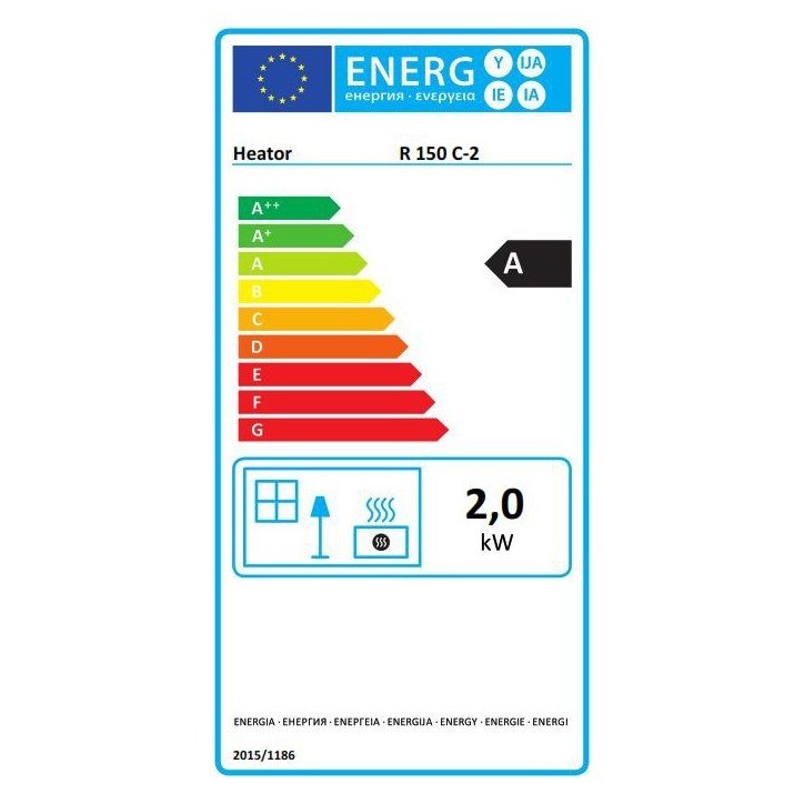 Poele a pétrole - HEATOR - R150C-2 - 2,0 kW - Autonomie 20h - Rayonnement infrarouge - Surfaces d'environ 13 a 31 m²