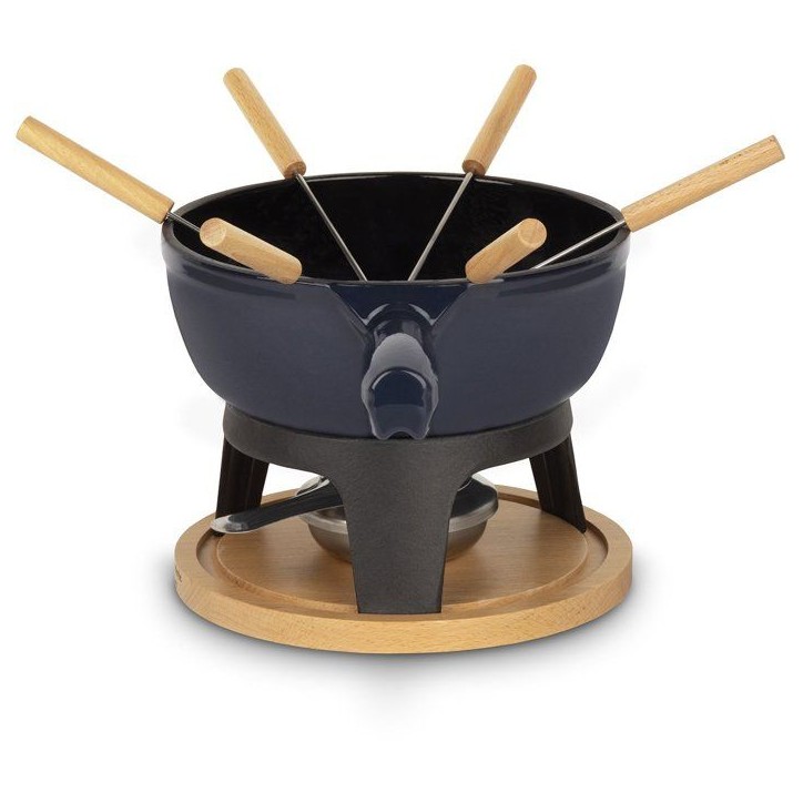 Fondue en fonte émaillée - LA FONDERIE 1890 - MONT JOUX - 1,8 L - 6 personnes - Bleu