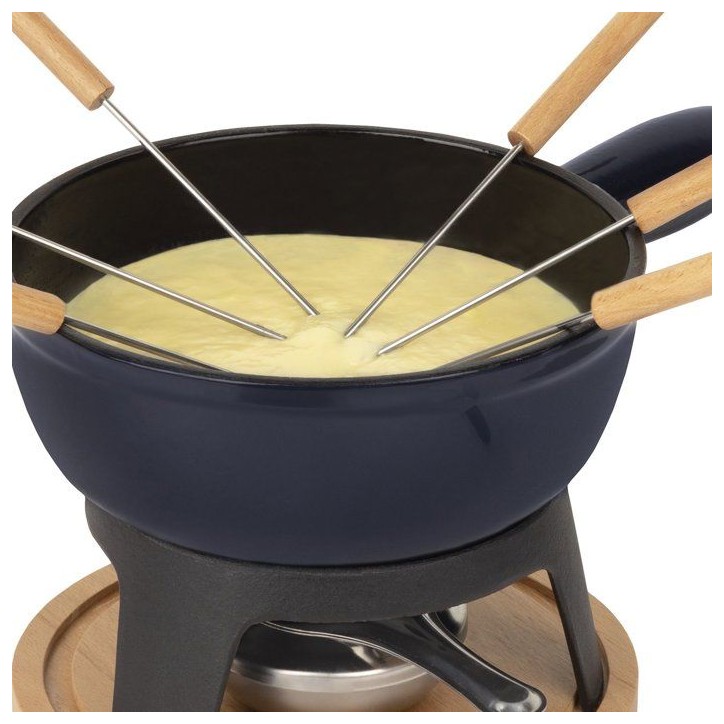 Fondue en fonte émaillée - LA FONDERIE 1890 - MONT JOUX - 1,8 L - 6 personnes - Bleu
