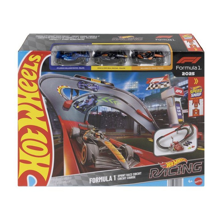 Coffret circuit - HOT WHEELS - Circuit Course F1 - 3 véhicules 1/64 inclus - Modes infini et course - Des 5 ans Coffret circuit - HOT WHEELS - Circuit Course F1 - 3 véhicules 1/64 inclus - Modes infini et course - Des 5 ans