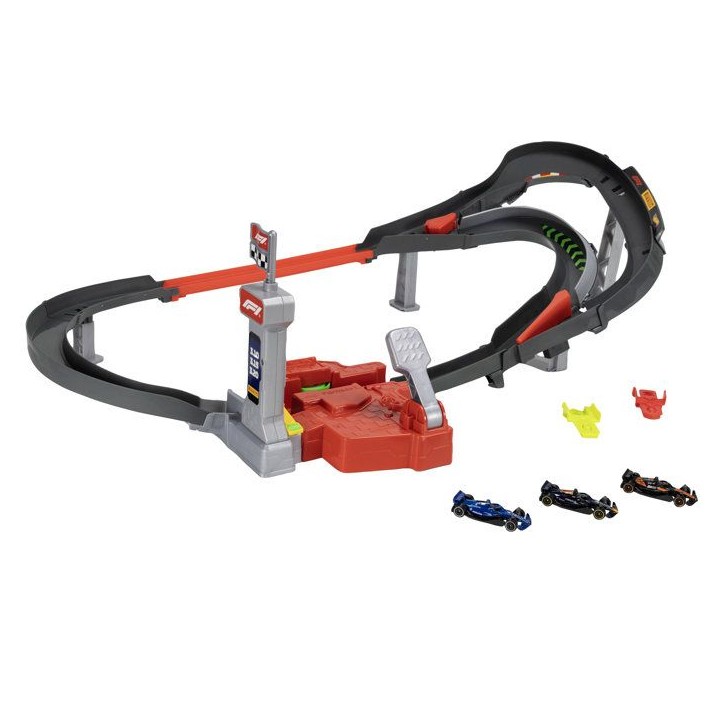 Coffret circuit - HOT WHEELS - Circuit Course F1 - 3 véhicules 1/64 inclus - Modes infini et course - Des 5 ans Coffret circuit - HOT WHEELS - Circuit Course F1 - 3 véhicules 1/64 inclus - Modes infini et course - Des 5 ans