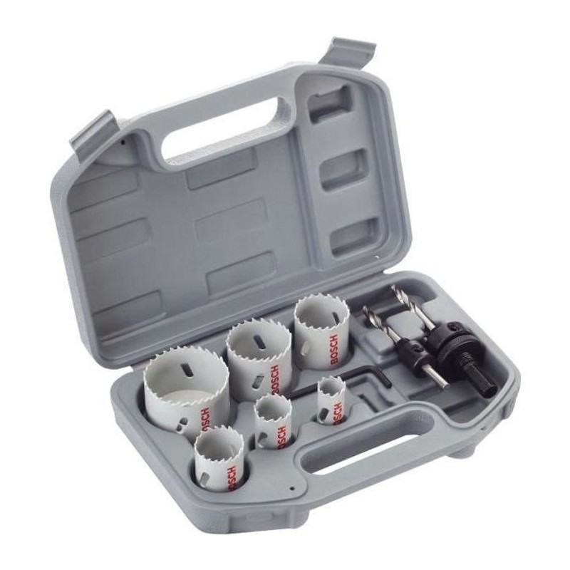 Coffret de 9 pieces de scies trépans bimétal HSS pour électricien - Coffret de 9 pieces de scies trépans bimétal HSS pour électricien -