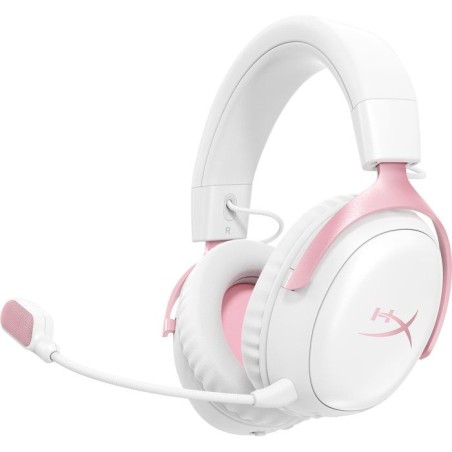 Casque Gamer Sans Fil HyperX Cloud III S Wireless blanc & rose pour PC