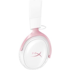Casque Gamer Sans Fil HyperX Cloud III S Wireless blanc & rose pour PC Mac PS5 mobiles Switch avec adaptateur USB-C et câble US