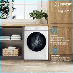 Lave-linge séchant INDESIT - 7 / 5 kg - Induction - L60cm - 1400 tr/min - Push&Go - Blanc