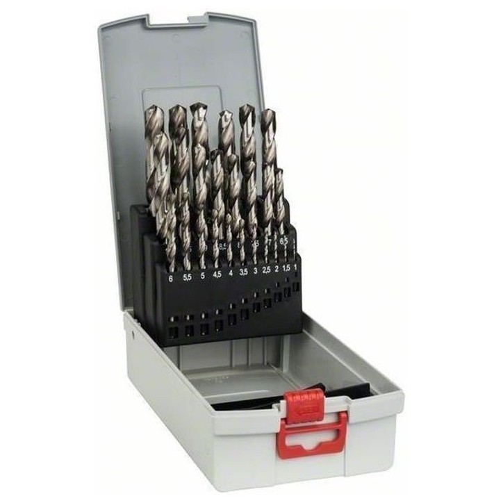 Forets a métaux rectifiés HSS-G - BOSCH - Assortiment ProBox de 25 - 1-13mm - 135°