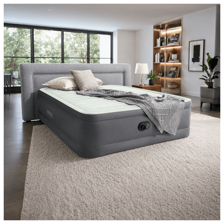 Matelas gonflable INTEX - 64906ND - PremAire Large - 2,03 x 1,52 x 0,46 m - 2 personnes - Intérieur - Gonflage électrique int