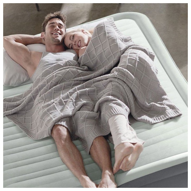 Matelas gonflable INTEX - 64906ND - PremAire Large - 2,03 x 1,52 x 0,46 m - 2 personnes - Intérieur - Gonflage électrique int