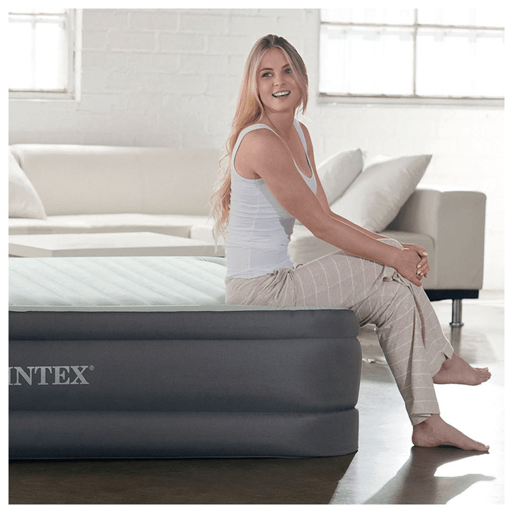 Matelas gonflable INTEX - 64906ND - PremAire Large - 2,03 x 1,52 x 0,46 m - 2 personnes - Intérieur - Gonflage électrique int