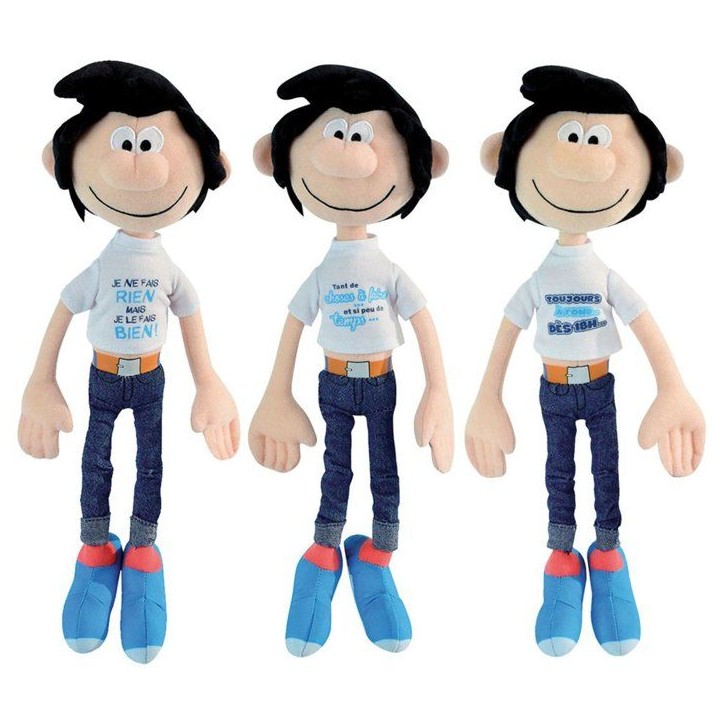 Peluche Gaston Lagaffe - Lot de 3 - Messages - 30 cm - JEMINI