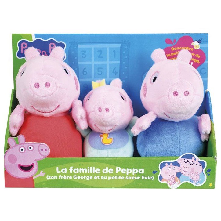 Coffret de peluches - Peppa Pig - JEMINI - Peppa, Georges et Evie - 3 personnages - Des la naissance
