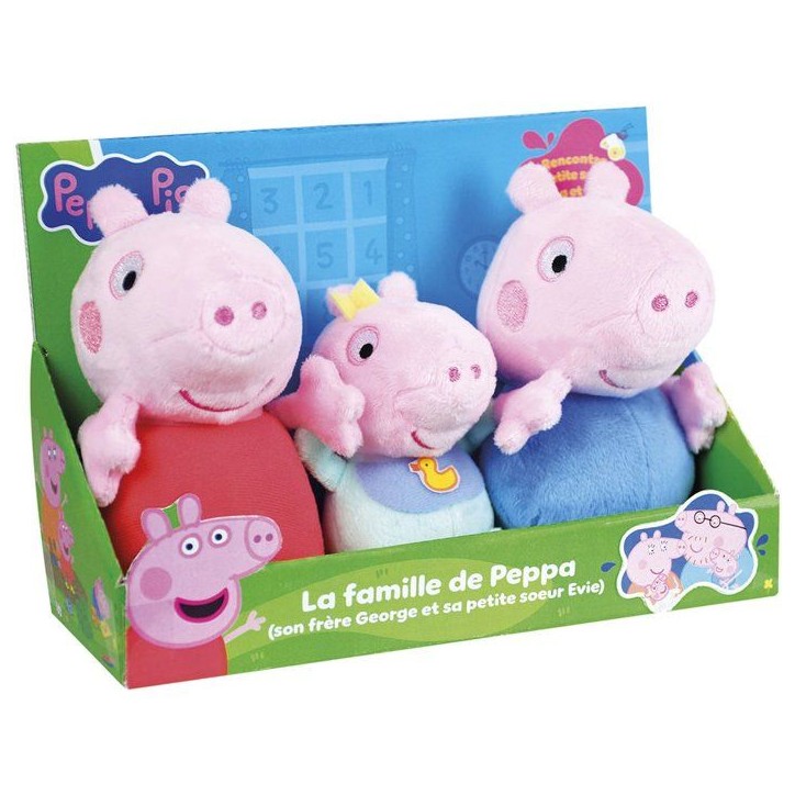 Coffret de peluches - Peppa Pig - JEMINI - Peppa, Georges et Evie - 3 personnages - Des la naissance